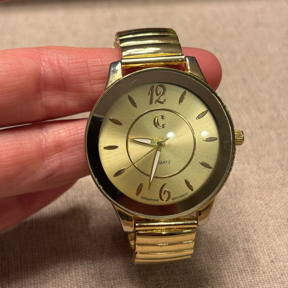 Charming Charlie Gold Tone Expansion Watch - Stretch Band